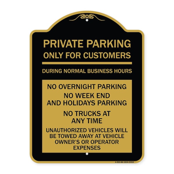 Signmission Only for Customers During Normal Business Hours No Overnight Parking No Trucks at Any, BG-1824-23519 A-DES-BG-1824-23519 - main